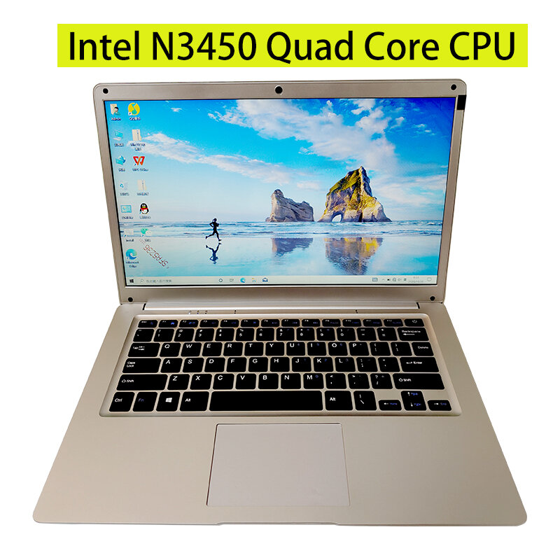 2023 14 zoll Ultra-dünne Schule Notebook Laptop Studenten N3450 Quad Core 6GB RAM M.2 SSD Windows 10 brasilien Laptops FreeShipping