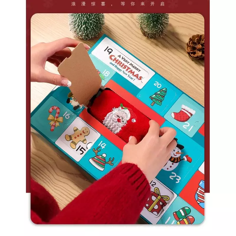 Kunden spezifische Produkt werbung Neujahr Countdown Advents kalender Geschenk Blind Box mit Blister verpackung drucken