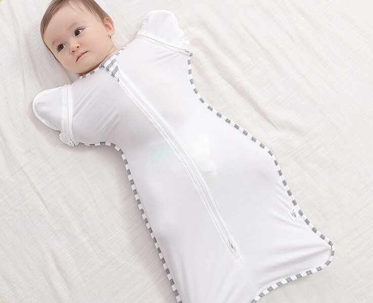 Bufanda de edredón antipatadas de manga desmontable, saco de dormir antigolpes de Color sólido, bufanda envolvente transpirable de fibra de bambú para bebé