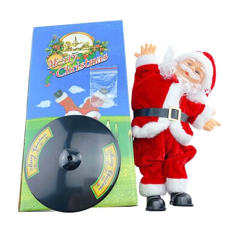Juguetes eléctricos de Papá Noel para niños, decoraciones de escritorio de Navidad giratorias al revés divertidas, novedad