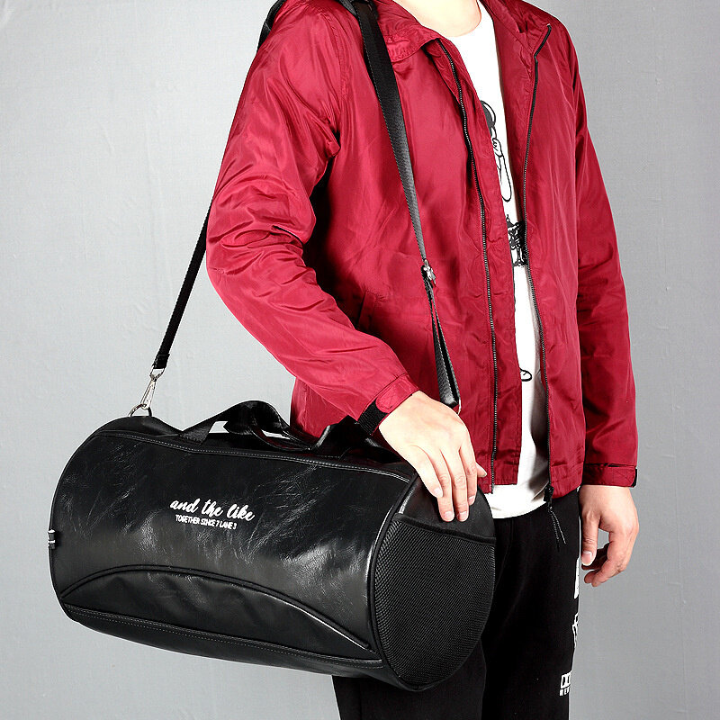 Luksusowa miękka skórzana męska torba podróżna sportowa torba na siłownię weekendowa torba na bagaż modna worek marynarski na ramię z pakietem butów