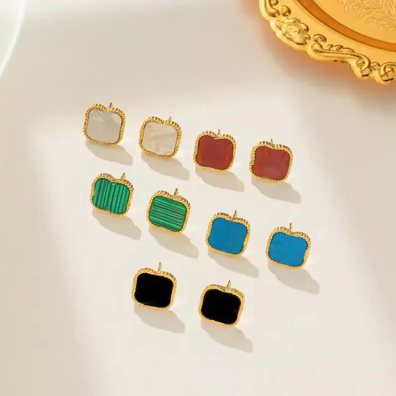 1/5/10 Stainless Steel Leaf Clover Luxury Pendant Necklace Earring Bracelet Women Metal  Without Logo Jewelry
