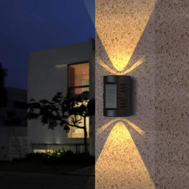 LED solarne lampy ogrodowe podwórze dekoracja ogrodowa układ ściany do mycia ścian w górę iw dół świecące lampy ścienne