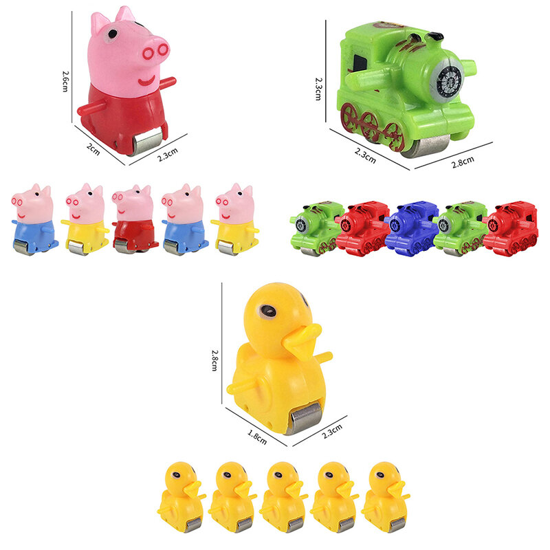 1Pcs Climbing Stairs Track Toys Part Animals Cartoon Duck Pig Train Car Accessories【Random】