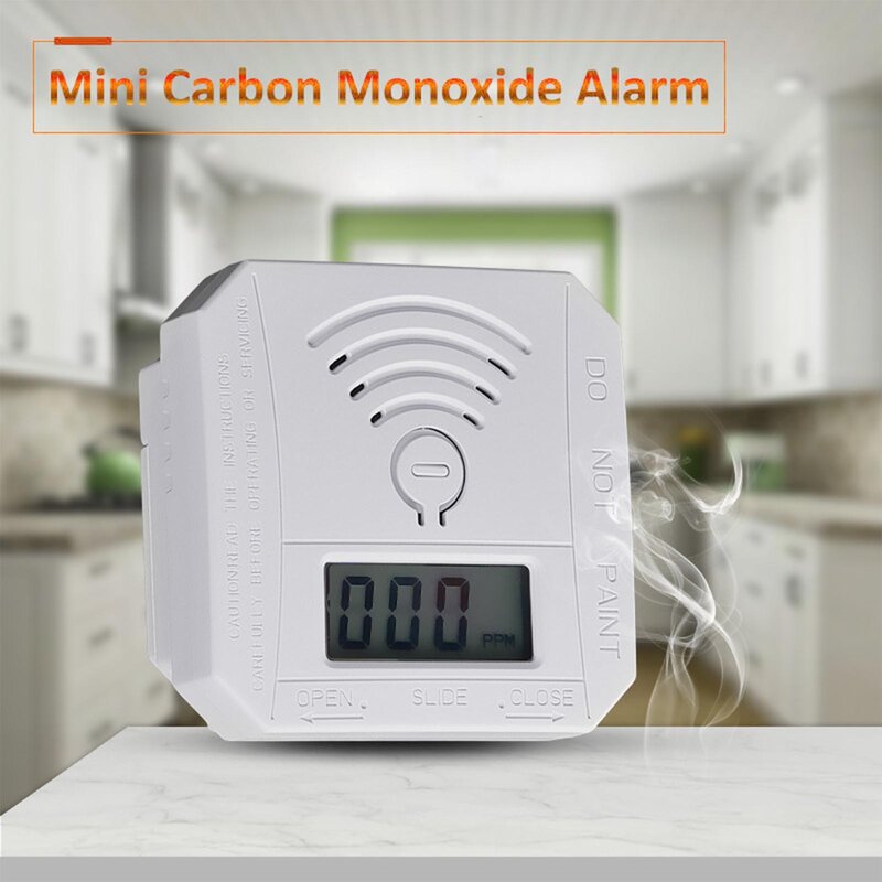 Standalone Carbon Monoxide Alarm Detector LED Digital Display Mini CO Sensor Battery Powered With Sound Warning For Home Kitchen