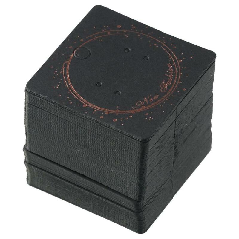Tarjeta de pendiente negra cuadrada duradera, tarjeta colgante de 2 pulgadas, etiqueta colgante, exhibición de Joyas