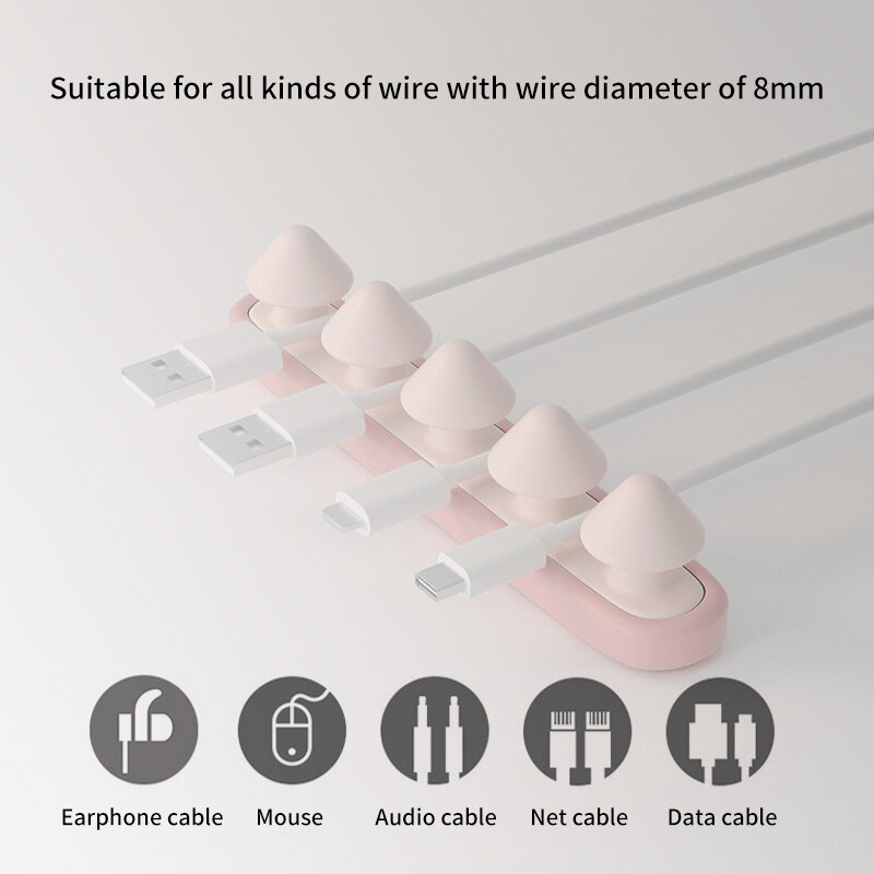 Eenvoudige Cartoon Clip Desktop Wire Organizer Draad Opstelling Opslagkabel Opladen Draad Vaste Winder Naadloze Acryl Hub
