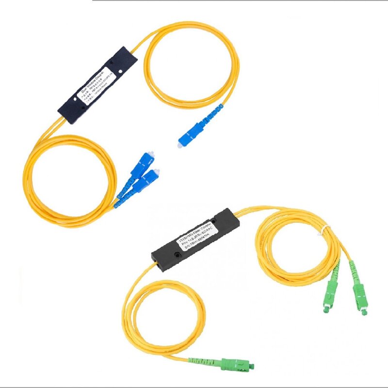 Splitter PLC SC A/UPC 1 x2 PLC jednomodowy rozdzielacz światłowodowy SC/UPC PCL rozdzielacz kabel komputerowy przewód