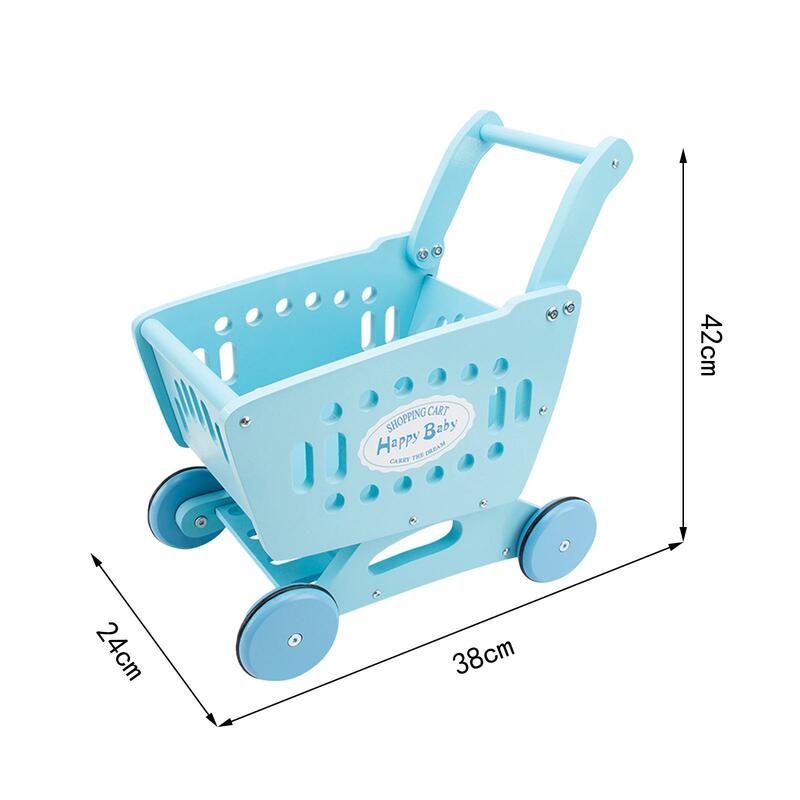 Wózek zabawkowy na zakupy dla dzieci Mini interaktywna zabawka edukacyjna udająca koszyk sklepowy dla malucha w wieku 3 lat i więcej wczesna edukacja