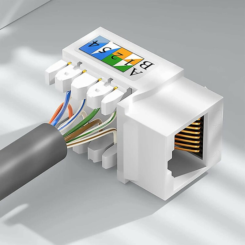 ZoeRax-Punch Down Connector, Adaptador de parede Ethernet, Módulo Ethernet branco, Acoplador, Cat6, RJ45 Keystone Jack