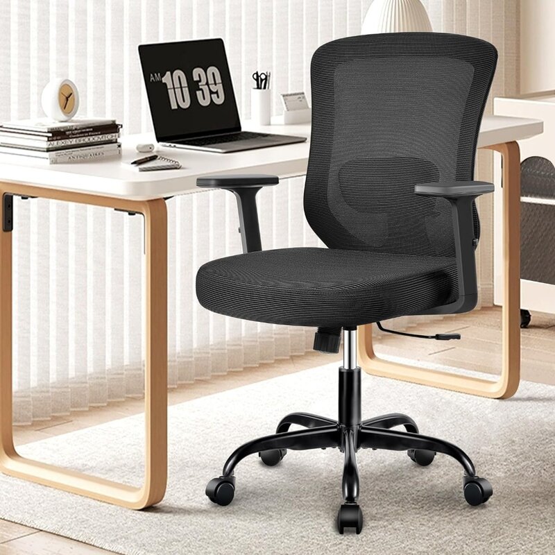 Office Chair Breathable Mesh Comfortable Work Chair Adjustable 2D Armrests  Home Office Desk Chairs