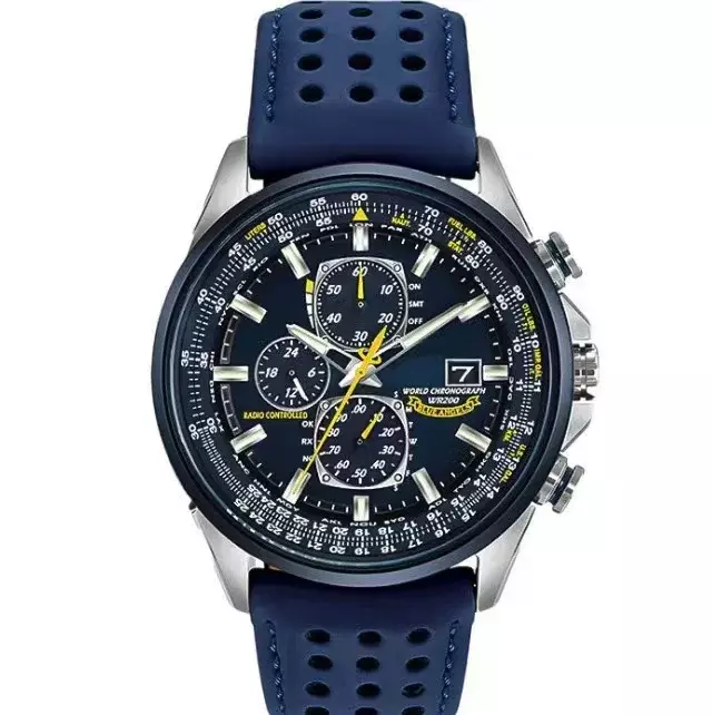 Relógio quartzo de couro masculino, relógio de pulso anjo azul, retro, relógio esportivo, moda casual, cinto