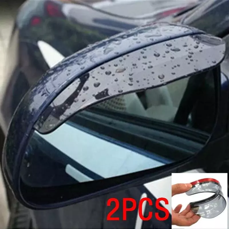 กระจกมองหลังอุปกรณ์เสริมรถยนต์2ชิ้นกระบังแสงกันฝนกระจกบังคิ้วสีดำ hiasan mobil อุปกรณ์เสริมรถยนต์ฟังก์ชั่นกันฝน