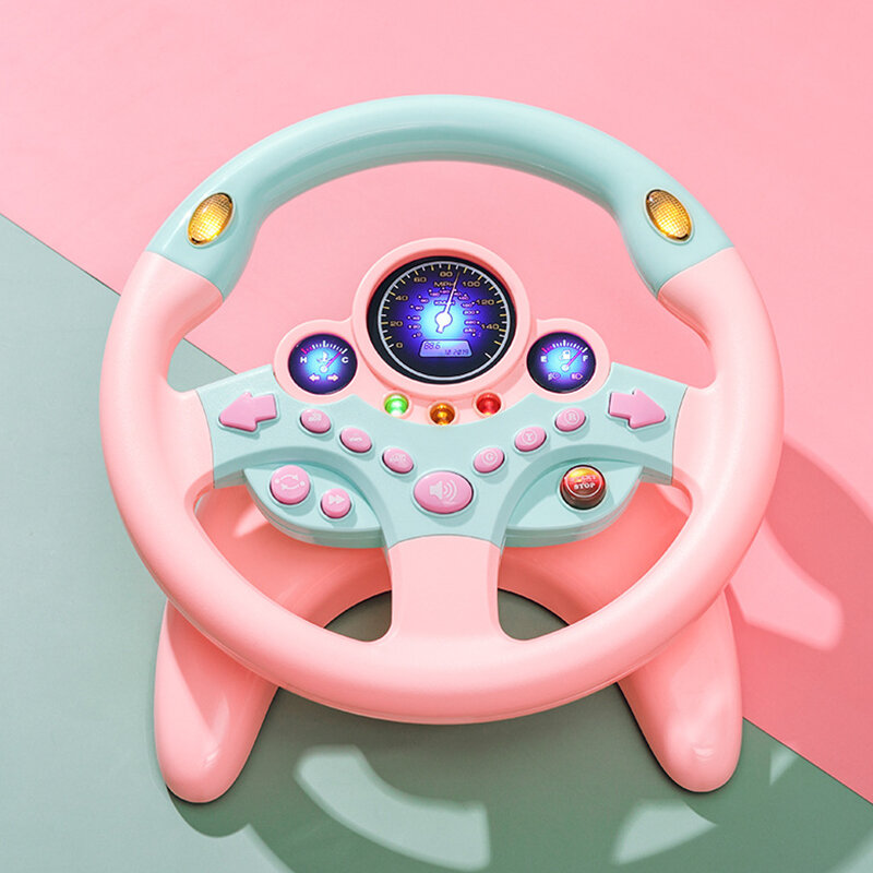 Jouet de simulation de volant de voiture pour enfants, jouets interactifs pour bébé, lumière et son, cadeau de copilote musical