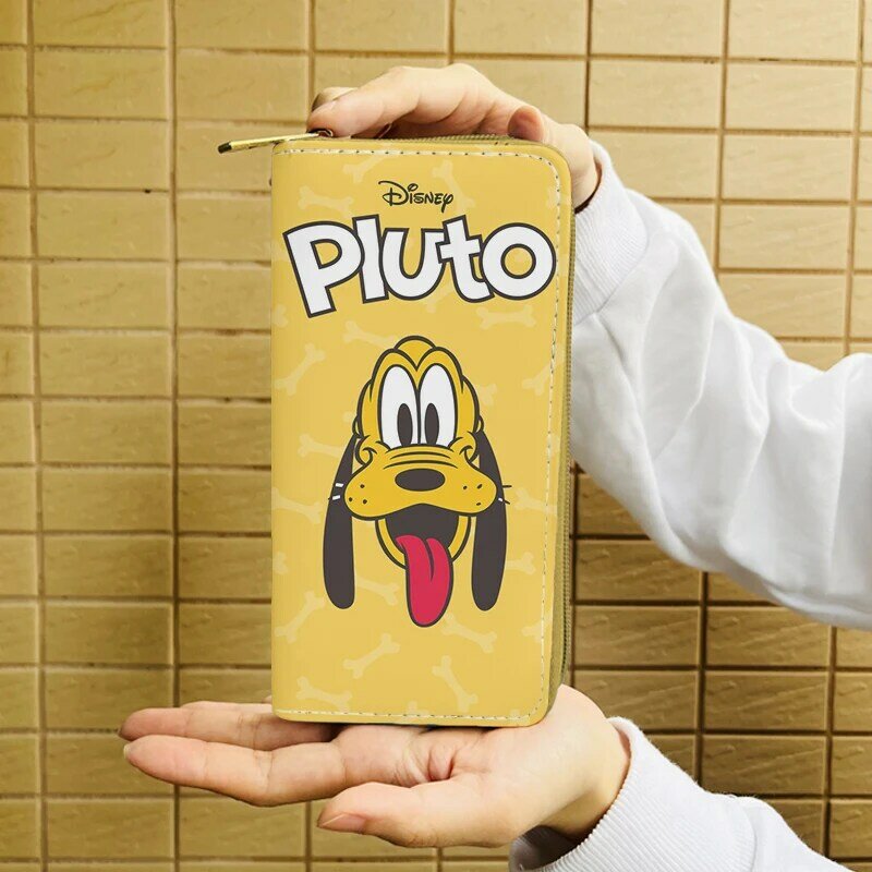 Портмоне из мультфильма Disney Pluto Goofy W5999, повседневный бумажник на молнии с кармашком для мелочи, подарочная сумочка для хранения карт