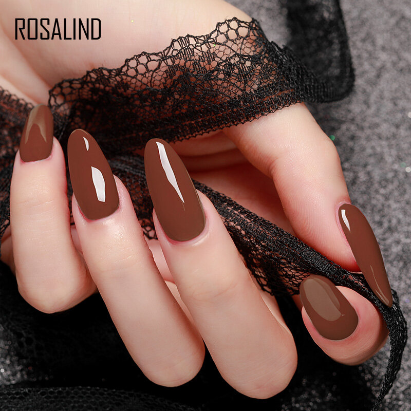 Гель-лак для ногтей ROSALIND, 15 мл, чистый цвет, Полупостоянный УФ-гель, гибридное базовое и верхнее покрытие для ногтей
