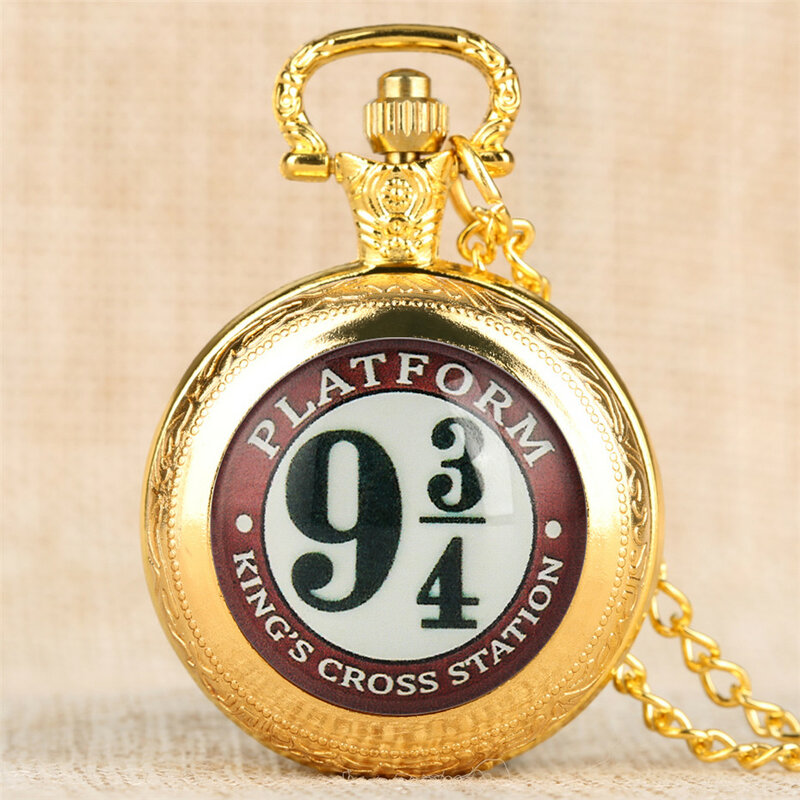 빈티지 영화 익스텐션 킹스 크로스 런던 9 3/4 플랫폼 쿼츠 포켓 시계 = 목걸이 펜던트 시계, Reloj 기념일 선물