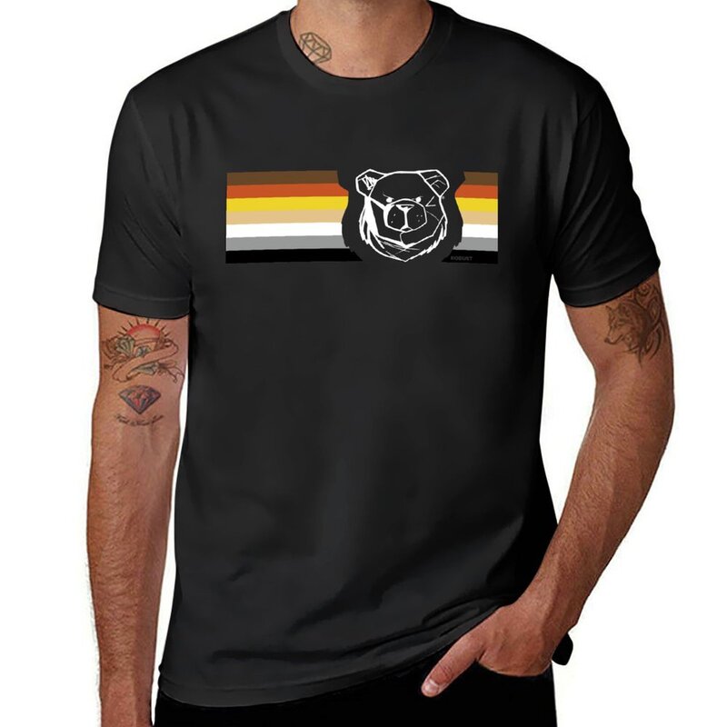 강력한 곰 밴드 화이트 커뮤니티 티셔츠, 애니메이션 의류, 귀여운 상의, 땀 남성 티셔츠