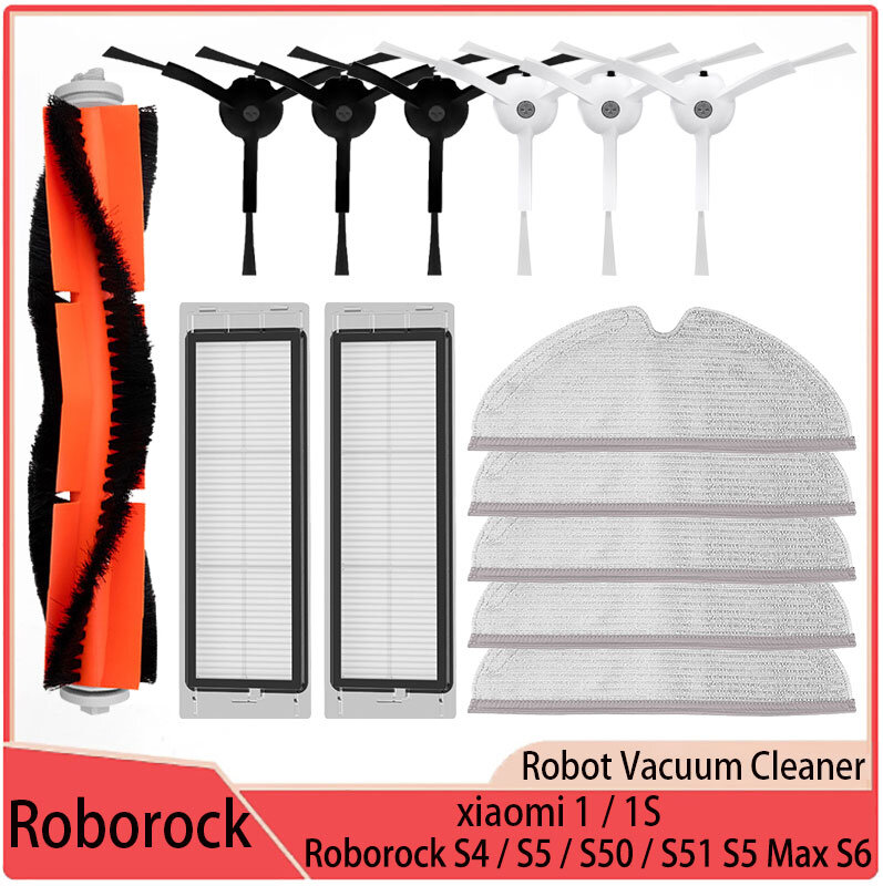 For Xiaomi 1S, Rockrobo Vacuum V1, Roborock S4 S5 S6, SDJQR01RR, SDJQR02RR Spare Parts Main Side Brush Hepa Filter