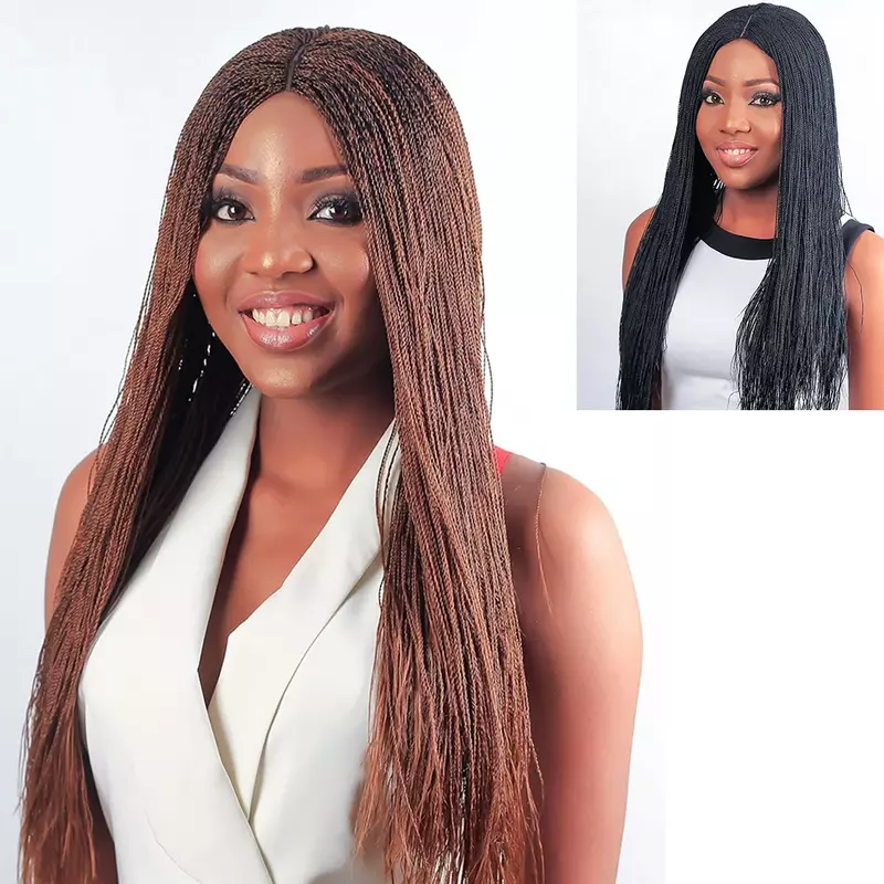 Wow Braids Twisted Wigs, Micro Million Twist Wig - Color 30 - 22 Inches. Synthetic Hand Braided Wigs for Black Women.