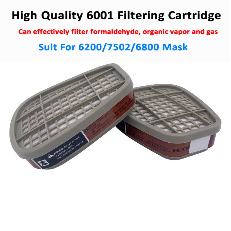 6001/6002/6004 Cartridge Box 5N11 Cotton Filters Set For 3m 6200/7502/6800 Dust Gas Masks Chemical Painting Spraying Respirator