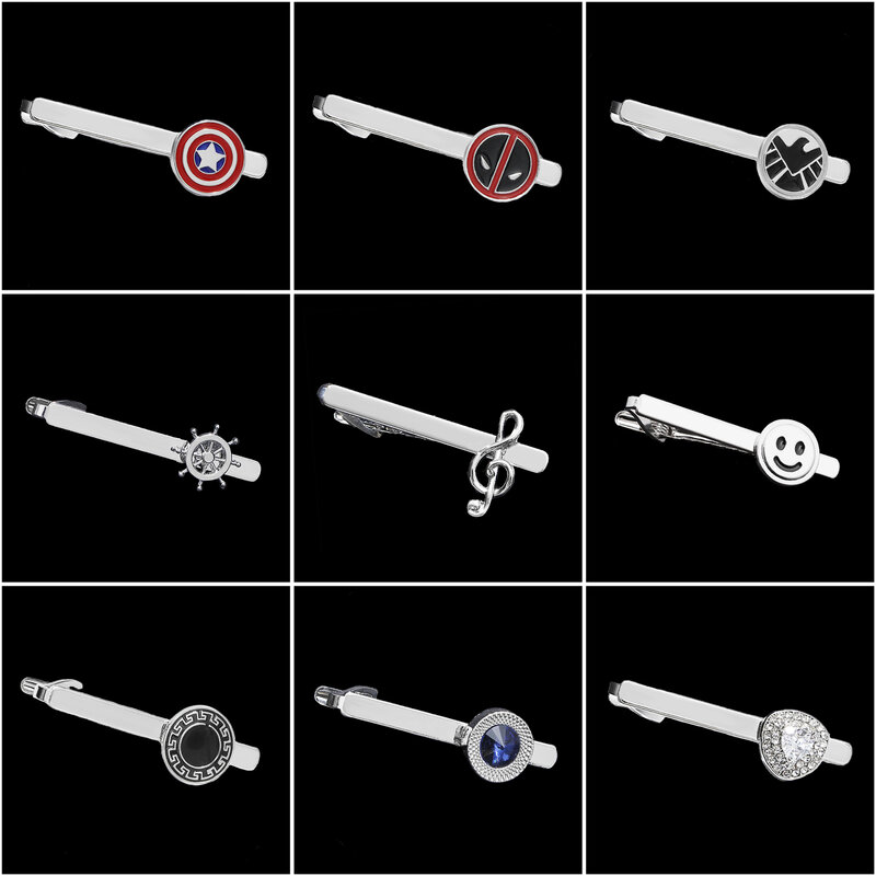 Men's Metal Tie Clip Fashion Shield Note Jewelry for Wedding Groom Usher Men's Clothing Accessories