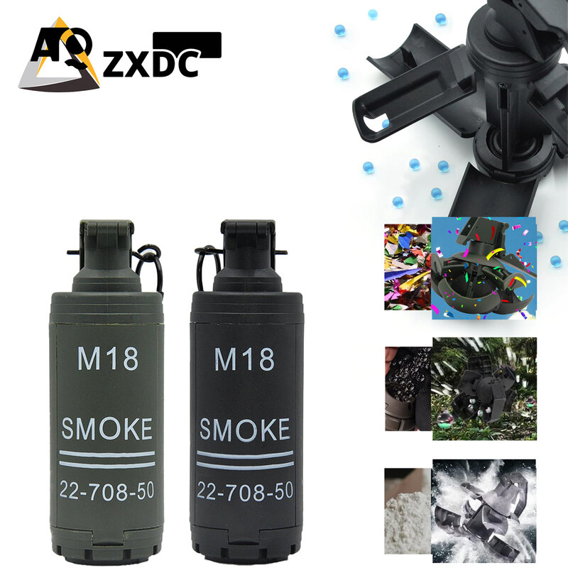 M18 CS Paintball Grenade Toys Tactical Airsoft Nylon Hand Grenades Toy Spring Powered Impact for CS Battle Game Role Play Model