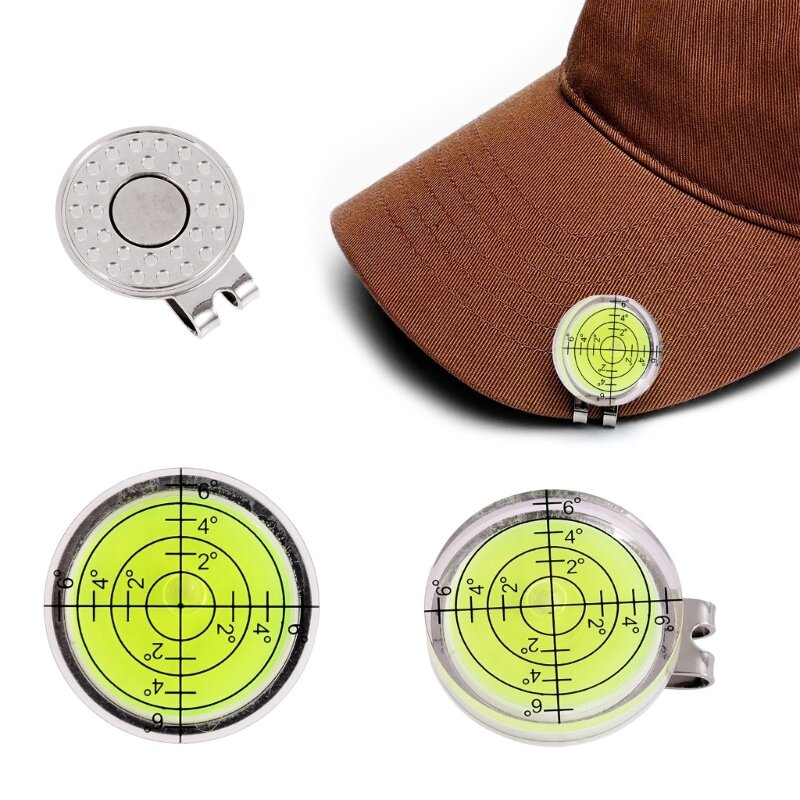 Magnetic Ball Marker Hat Clip Golf Putting Aid Green Reader เครื่องอ่านกอล์ฟความแม่นยำสูง Putt Golf Ball Marker ทนทาน