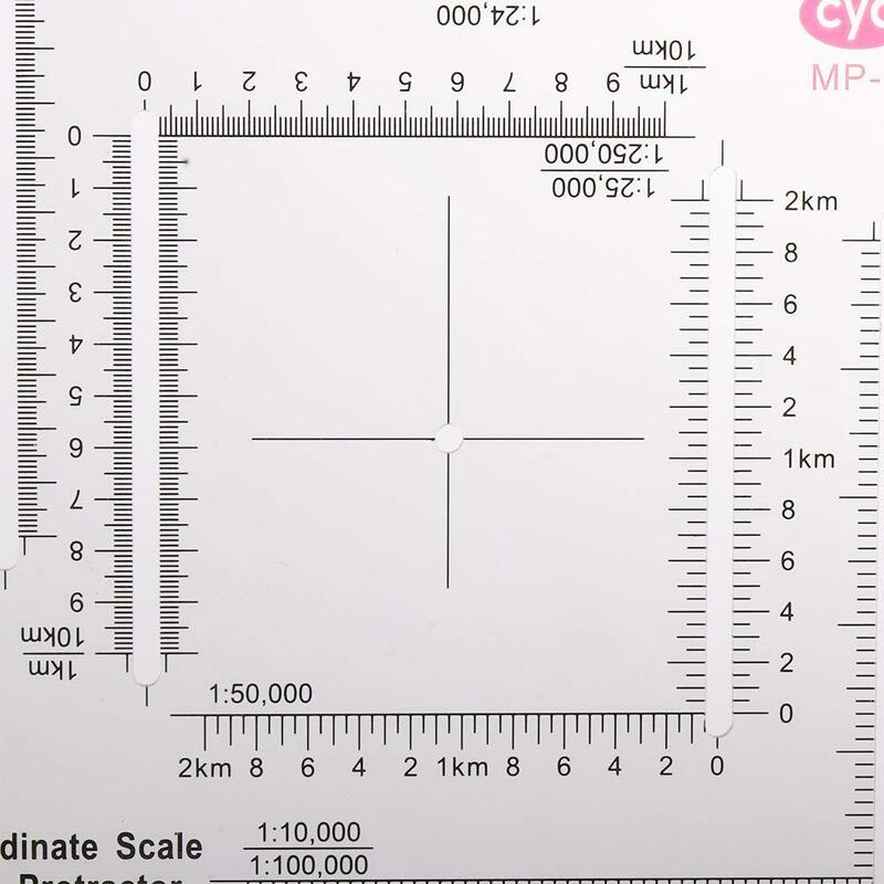 Topographical Technical Square Ruler Coordinate Scale Protractor Map Protractor Measuring Ruler Land Navigation Protractor
