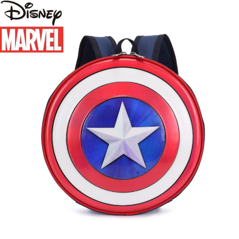 Disney's New Children's Backpack Captain America Cartoon Fashion Children's Schoolbag Large Capacity Boys and Girls Schoolbag