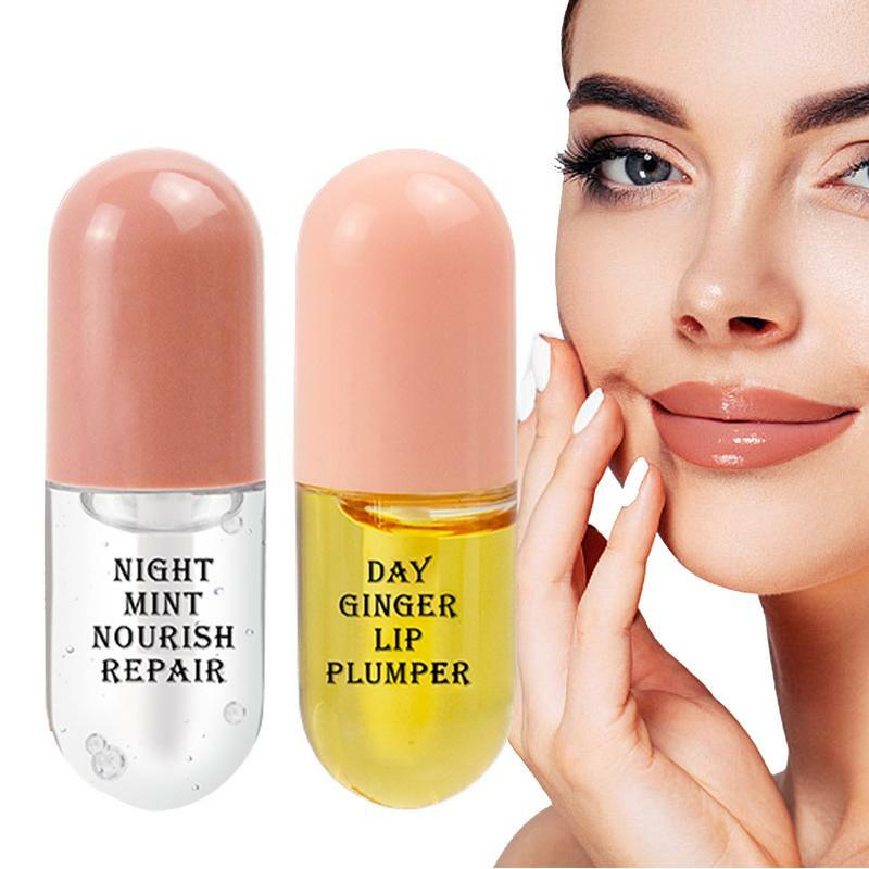 Lip Enhancer com Extratos de Gengibre Mint e Vitamina E, Lip Care Serums para Hidratante Plump, Reduzir Linhas Finas, Aumento