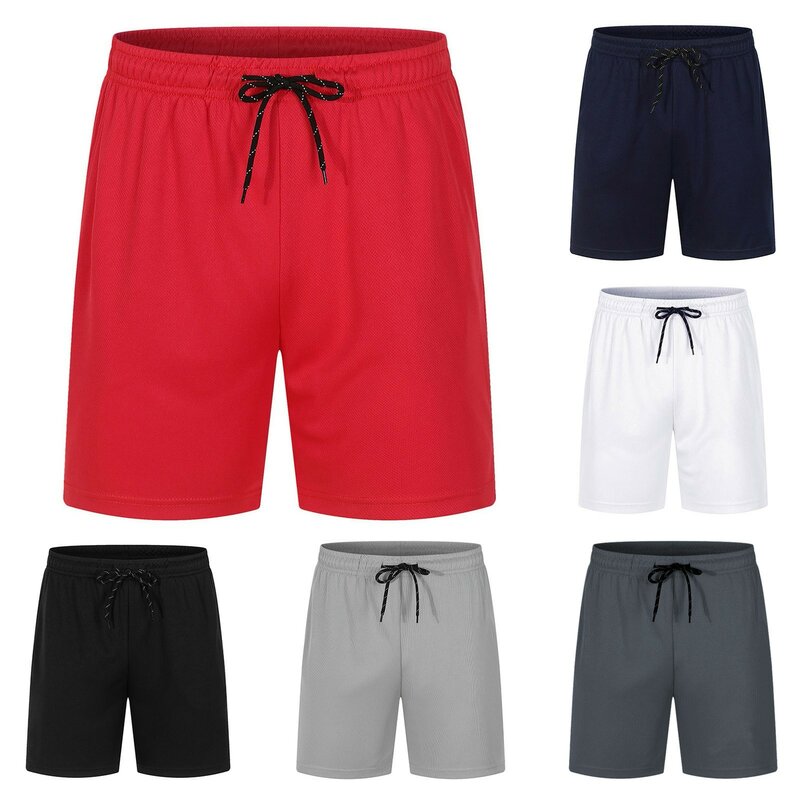 Pantalones cortos informales bordados para hombre, Shorts deportivos de béisbol para correr, cintura elástica, holgados hasta la rodilla, novedad de 2024