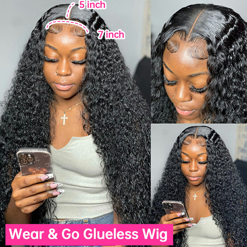 30 40inch Water Wave Curly Glueless Preplucked Human Wigs Ready to Go 13x4 Deep Wave Frontal Wig 13x6 Hd Lace Wig For Women 250%