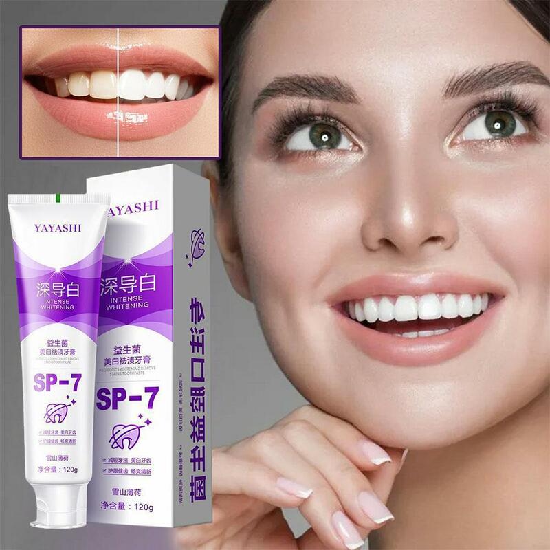 Probiotic Whitening Toothpaste Remove Plaque Stains Yellow Tooth Fresh Breath Protects Gums Dental Bleaching Repair Tools 120g