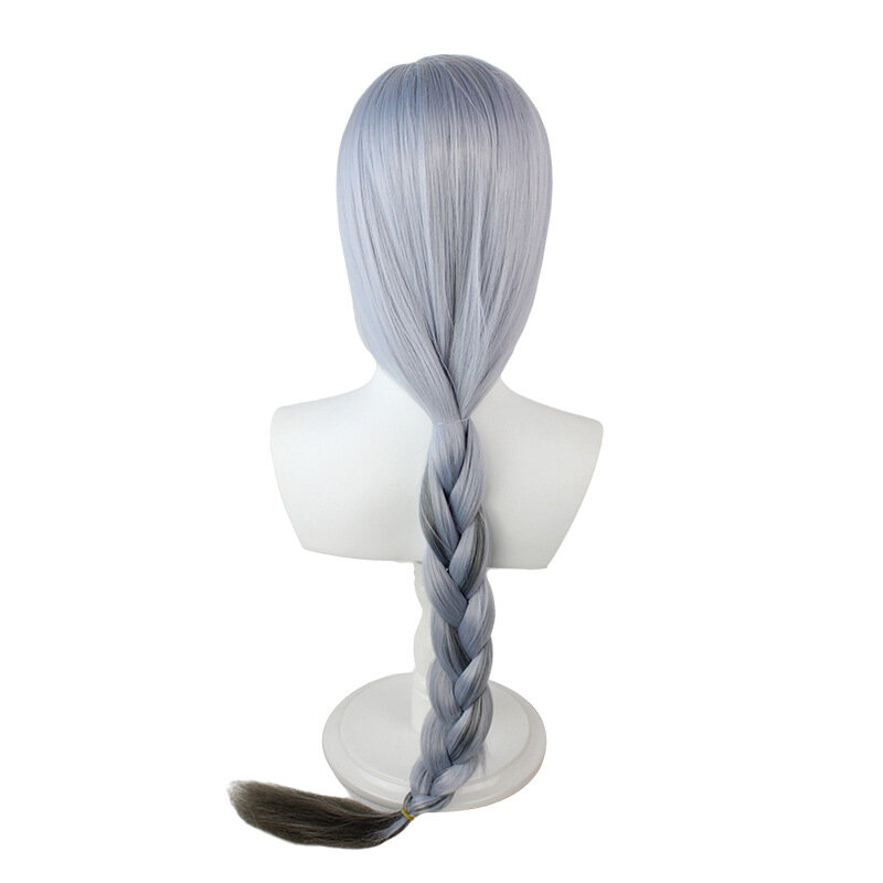 original cos Shenhe wigs lonely Chen Huai bold braided hair dyed Gray blue gradient Braid medium long Cosplay hair wig