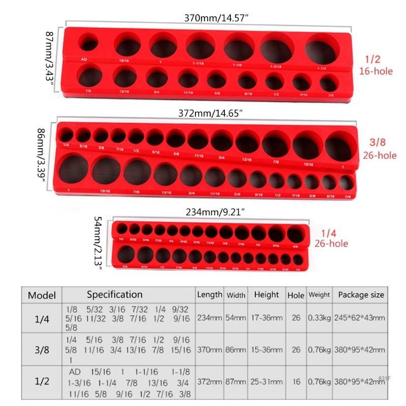 1/2'' 1/4" 3/8' Magnetic Hex Bit Holder 16/26 Holes Bit Storage with Strong Magnetic Base Magnetic Screwdriver Organizer
