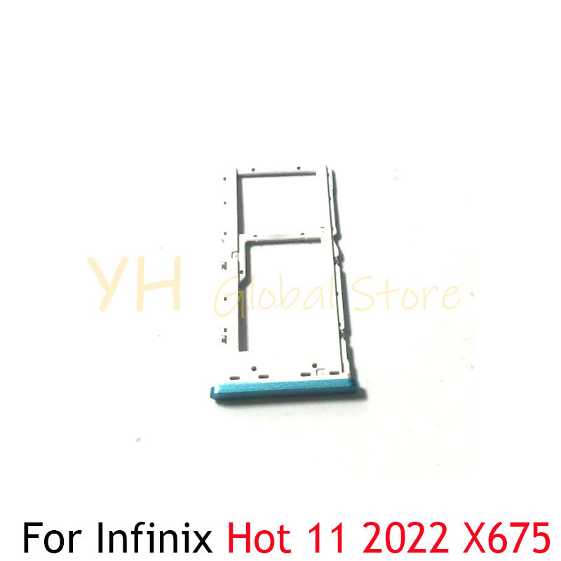 Sim Card Slot Tray Holder para Infinix Hot 11 2022 X675, Peças de reparação
