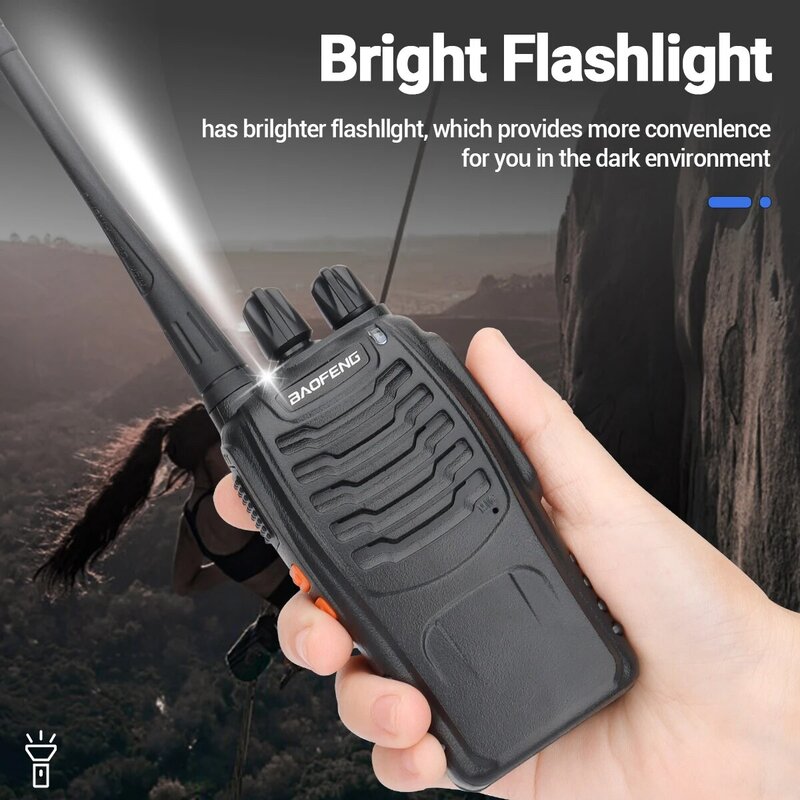 Baofeng-walkie-talkie BF-888S Pro, Radio bidireccional, frecuencia de copia inalámbrica, UHF portátil de largo alcance, 400-470MHz, para Camping y Hotel