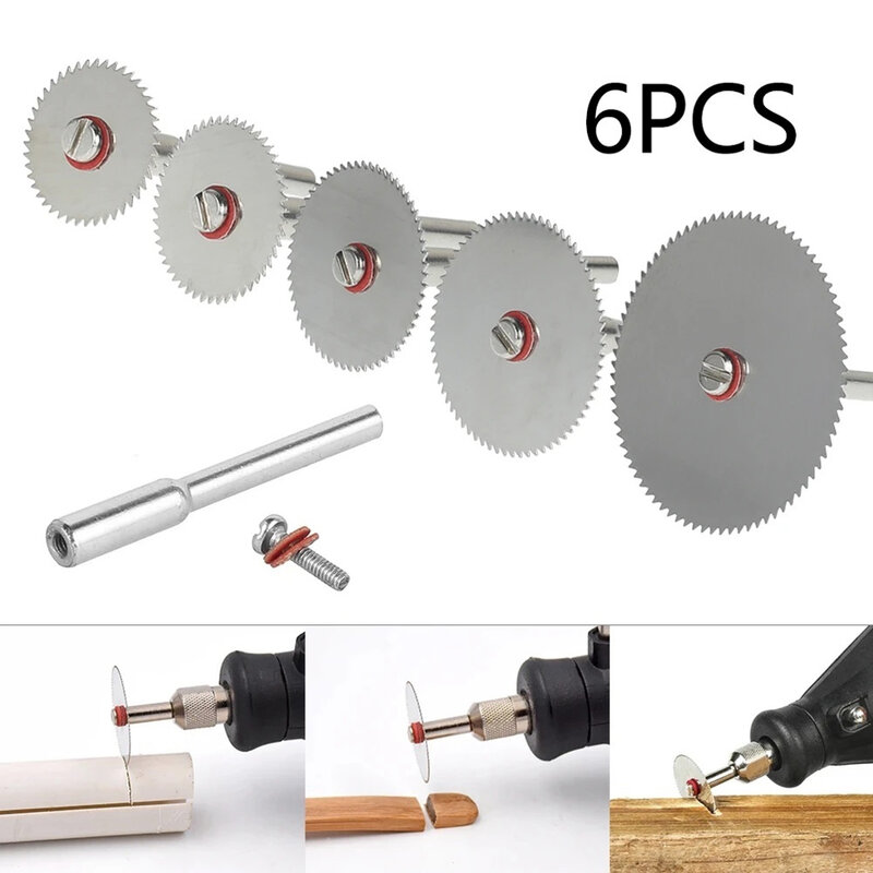 6個のミニ丸鋸刃,金属カッター用の電動カッティングディスク,ドレメル回転工具,木材,ディスク