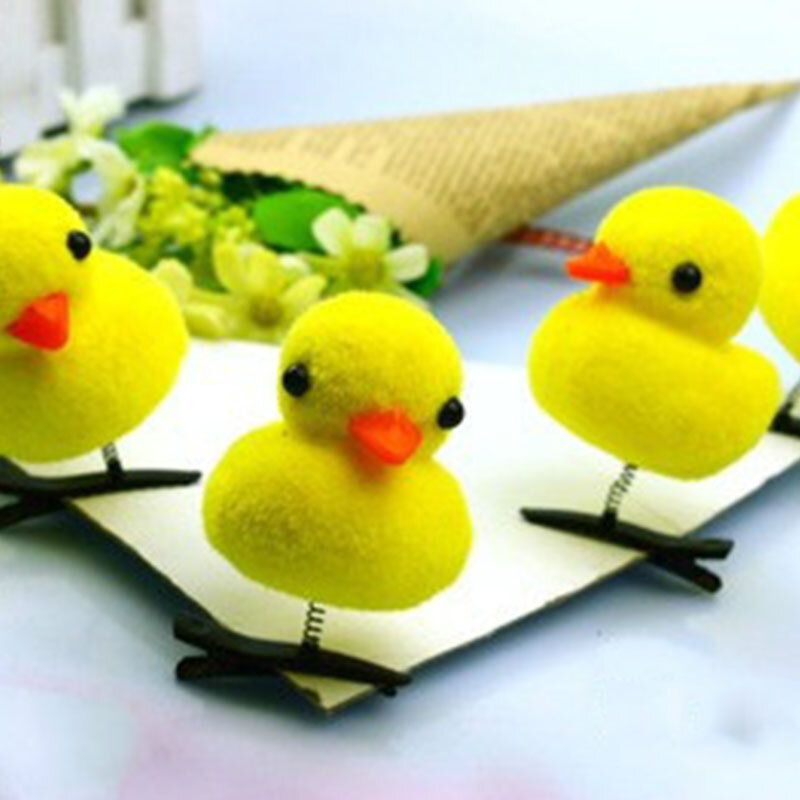 1 yellow duck toy bobby pin for the kids, girls love cute heart swing tiara decorative clip toys