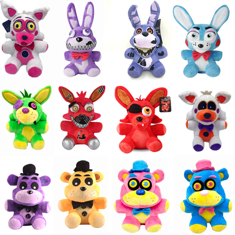 18 см FNAF фиолетовые плюшевые кошмарные Бонни, плюшевые игрушки «пять ночей у Фредди», мягкие куклы-животные, подарки для детей