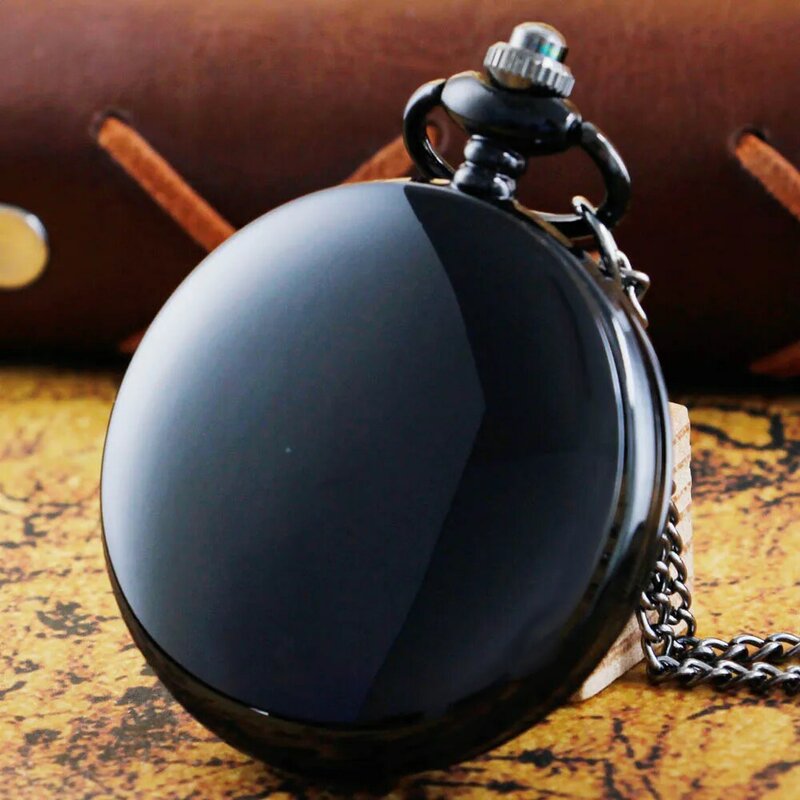 Reloj de bolsillo con colgante para hombre y mujer, pulsera de cuarzo con números arábigos, color negro, Estilo Vintage, 2023