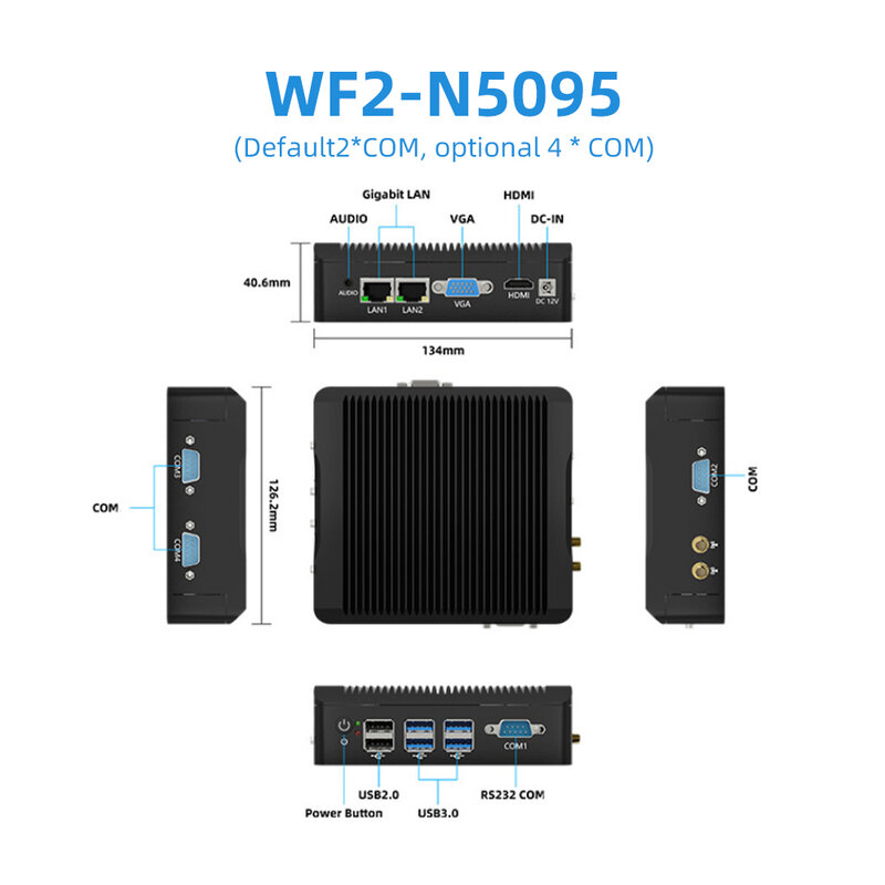 Fanless Firewall Soft Router Intel Celeron J4125 Quad Core 4GB 64GB Gateway 4 LAN I225 I226 2.5G N5095 Network Pfsense Mini Pc