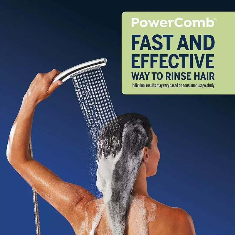 Waterpic-Poderoso Spa Combo Shower, Massagem com PowerPulse, Chrome, XIB-633E-SBX-183ME