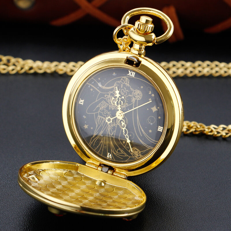 Feminino relógio de bolso pingente de quartzo colar bonito simples relógio feminino clássico romano numeral memorial presentes