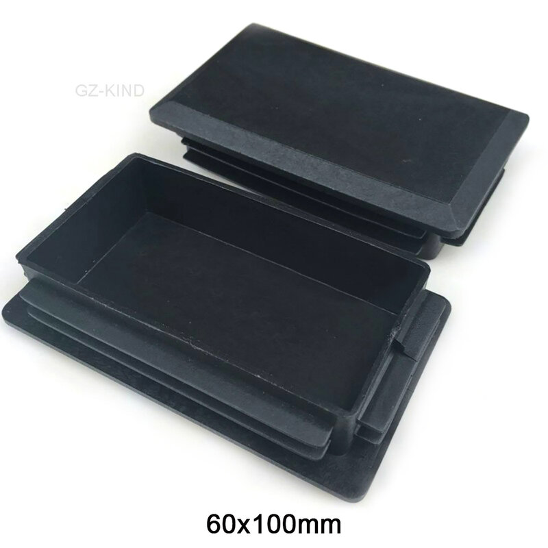 Tapones de Plástico negros para tubería, 1/2/5/10 piezas, 60x60mm, 60x80mm, 60x100mm, 60x120mm