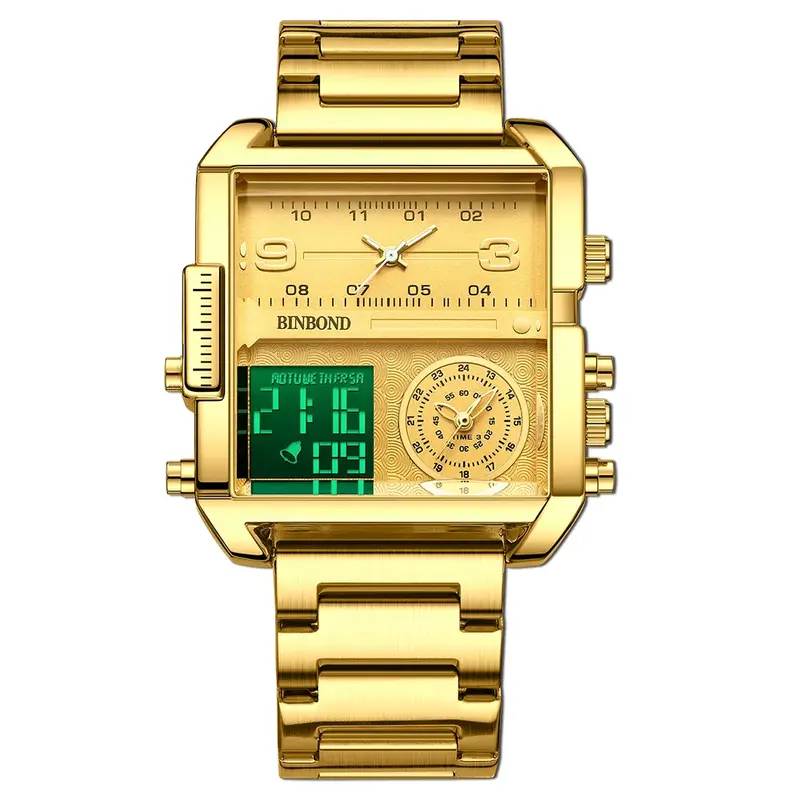 Horloge Oversized Wijzerplaat Multifunctioneel Sport Quartz Horloge Heren Horloge Heren Horloge Fashionh