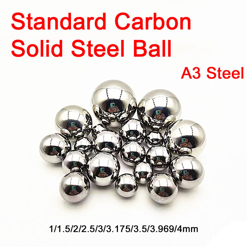 10/50/100/500/1000 pces padrão carbono sólido pequeno aço esferas de rolo diâmetro 1/1.5/2/2.5/3/3.175/3.5/3.969/4mm a3 aço