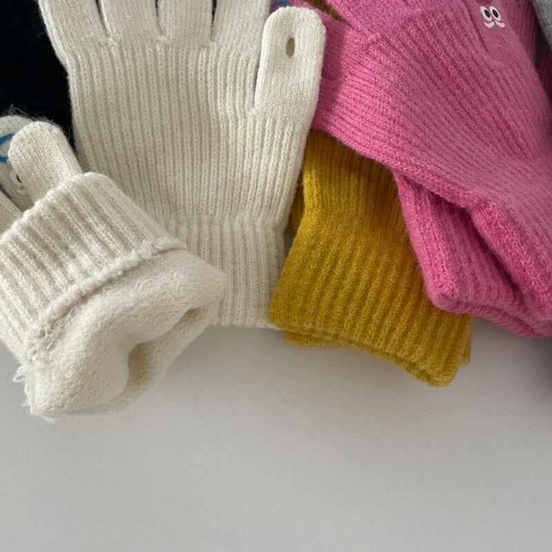 Перчатки с пятью пальцами для сенсорного экрана, модные теплые плотные вязаные перчатки, перчатки с раздельными пальцами для женщин