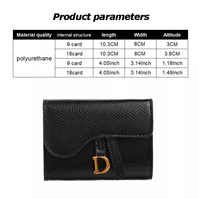 2024 Women Luxury D.Card Holder Short Wallet Mini PU Letter Wallet Multi Card Card Holder Small Multi Functional Clutch Bag